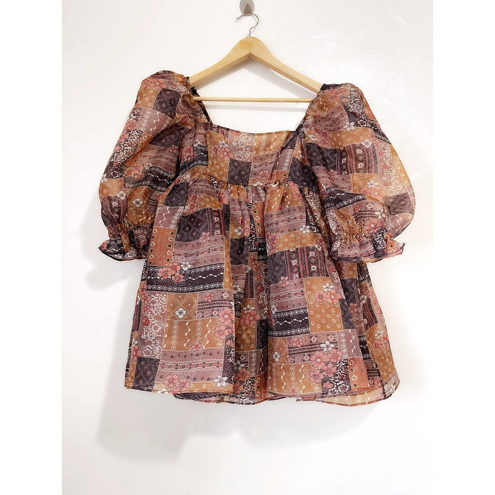 SELKIE The Patchouli Puff Dress in Brown Size S NWOT - Picture 6 of 16